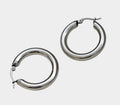 Stainless steel silver-toned chunky hoop earrings