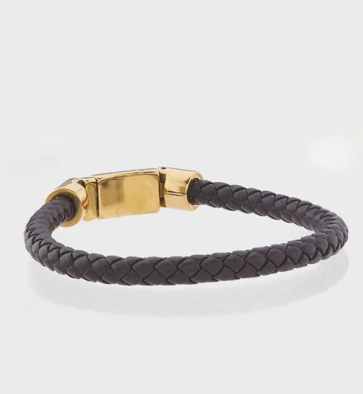 Cesare Paciotti 4US Bracelet - Black Eco-Leather Gold Steel Men's