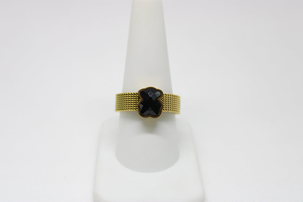 Stainless Steel Bear Ring - Cute Animal Design Women's Jewelry