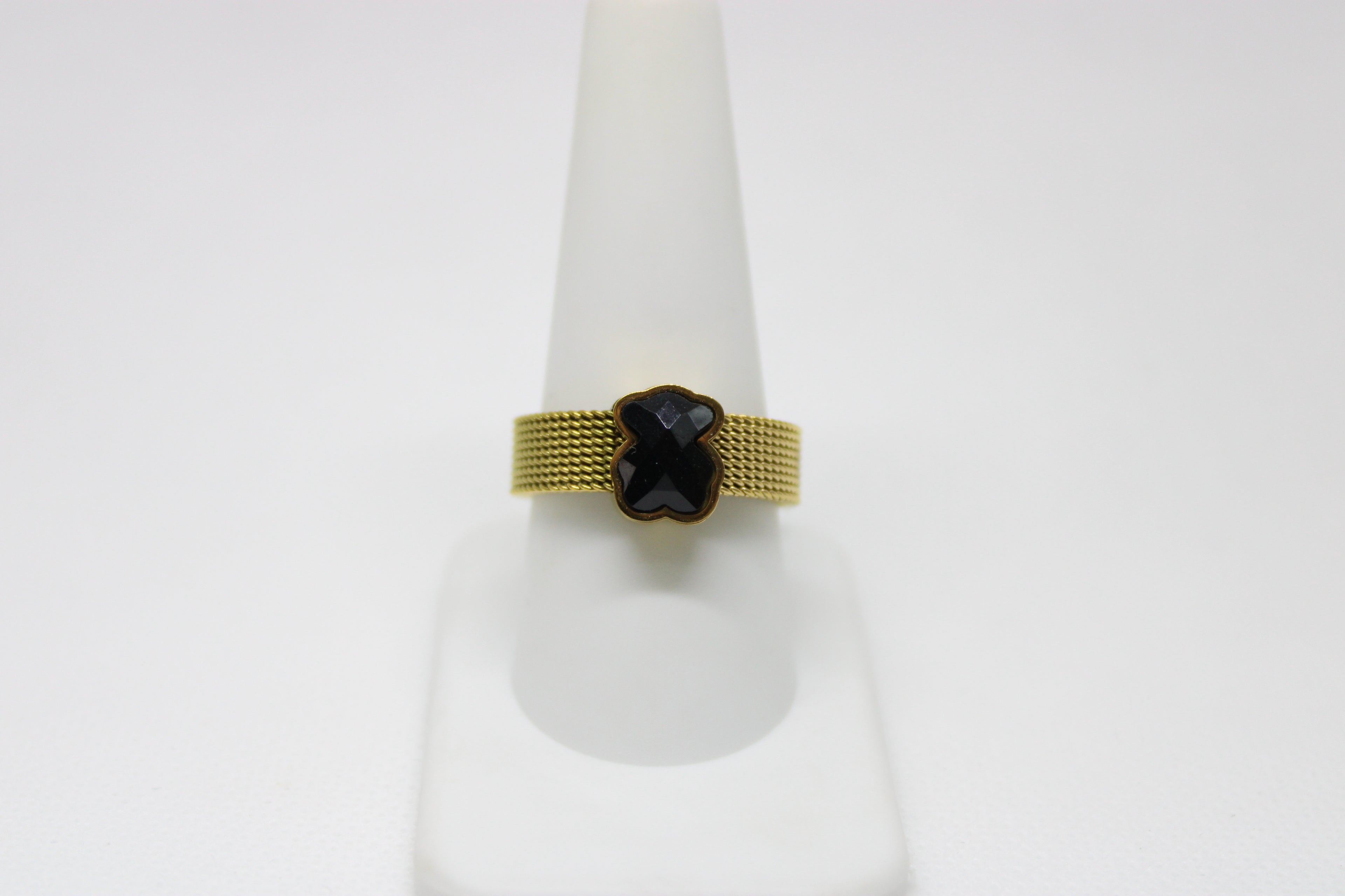 Stainless Steel Bear Ring - Cute Animal Design Women's Jewelry