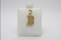 10K Gold Letter B Pendant - Cubic Zirconia Initial Charm