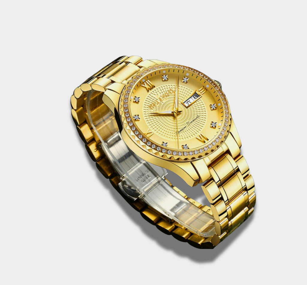 BELUSHI Luxury Diamond Watch - Steel Band Waterproof Quartz Men's