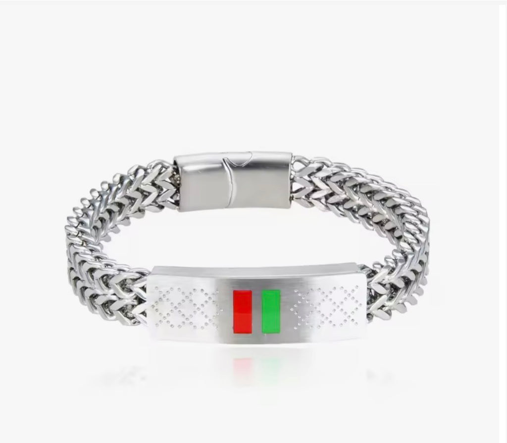 Vintage Gucci Bracelet - Interlocking GG Cuban Chain Gold-Tone Men's