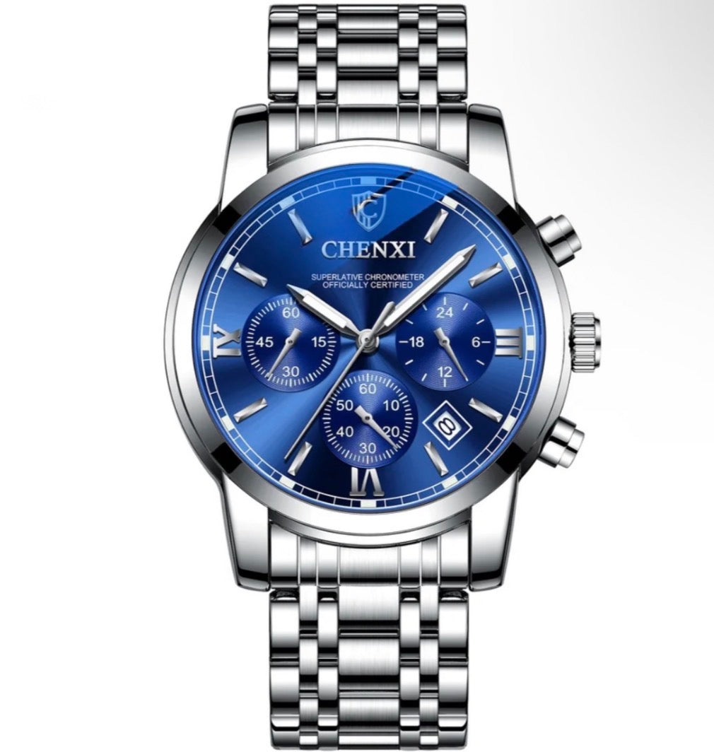 CHENXI 911 Sports Watch - Luminous Quartz Water-Resistant Steel Band