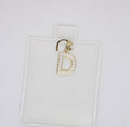 10K Gold Letter D Pendant - Cubic Zirconia Initial Charm