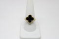 Beaded Clover Stainless Steel Ring - Lucky Four Leaf Design