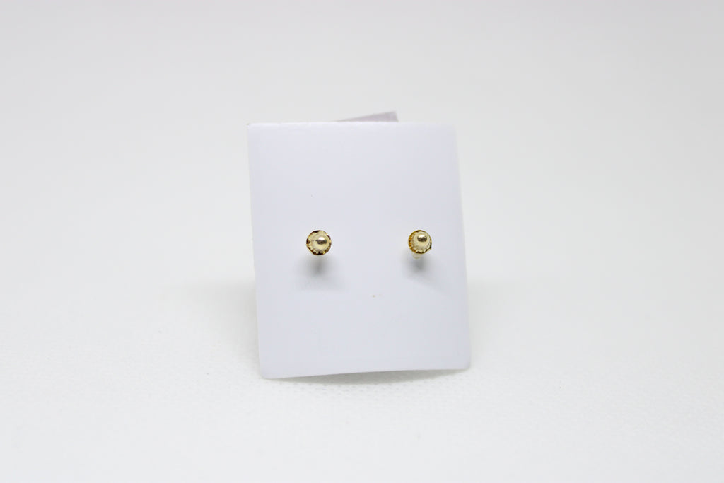 10K Gold Ball Stud Earrings - Classic Round Gold