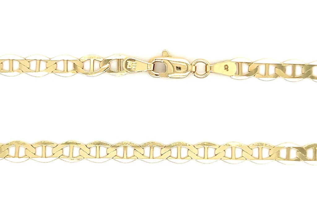14K Gold Mariner Link Bracelet - Classic Chain Luxury
