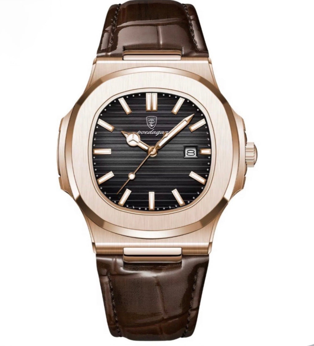 Poedagar 613 leather strap Watch