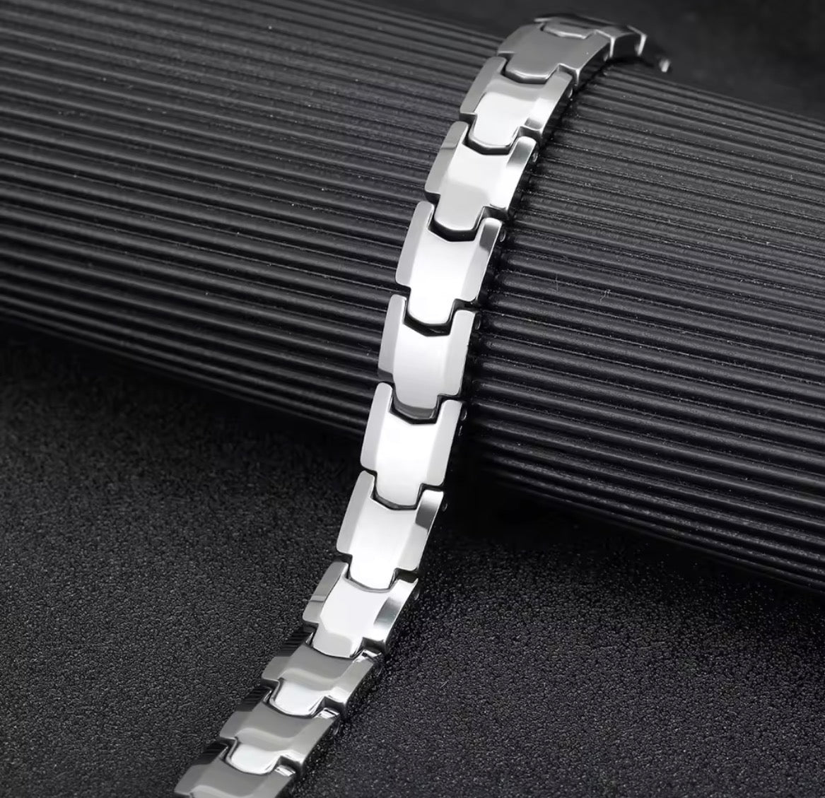 Silver Energy Stainless Steel Bracelet
