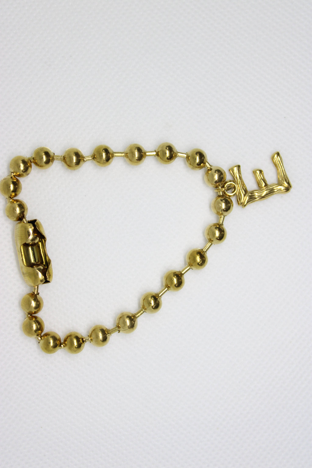 Stainless Steel Gold Ball Bracelet with Letters - Personalized