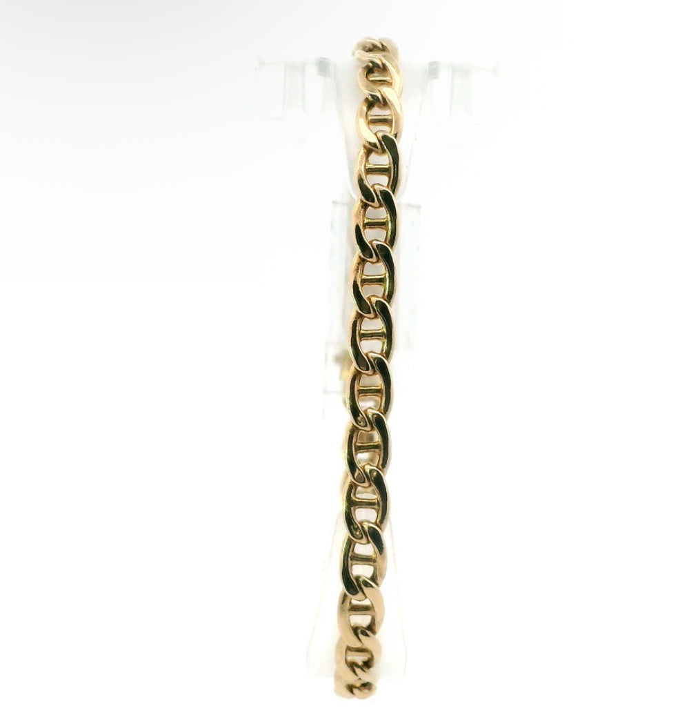 14K Gold Mariner Link Bracelet - Classic Chain Luxury