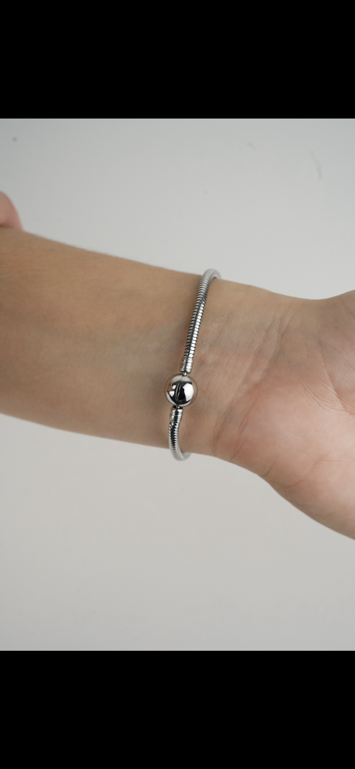 Stainless steel heart charm bracelet