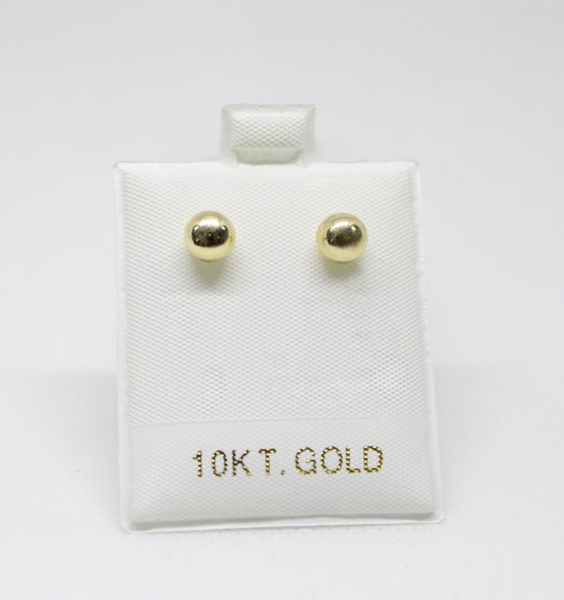 10K Gold Ball Stud Earrings - Classic Round Gold