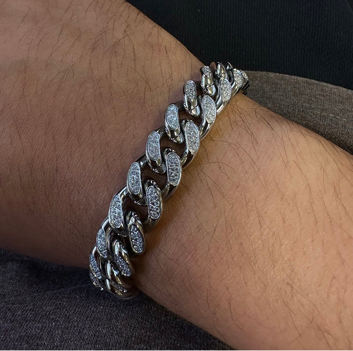 Stainless steel Crystal Cuban Bracelet