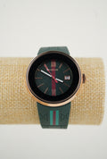GUOU 8192 quartz watch with a green dial and silicone strap