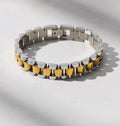 Stainless steel Golden Tiger Link Bracelet