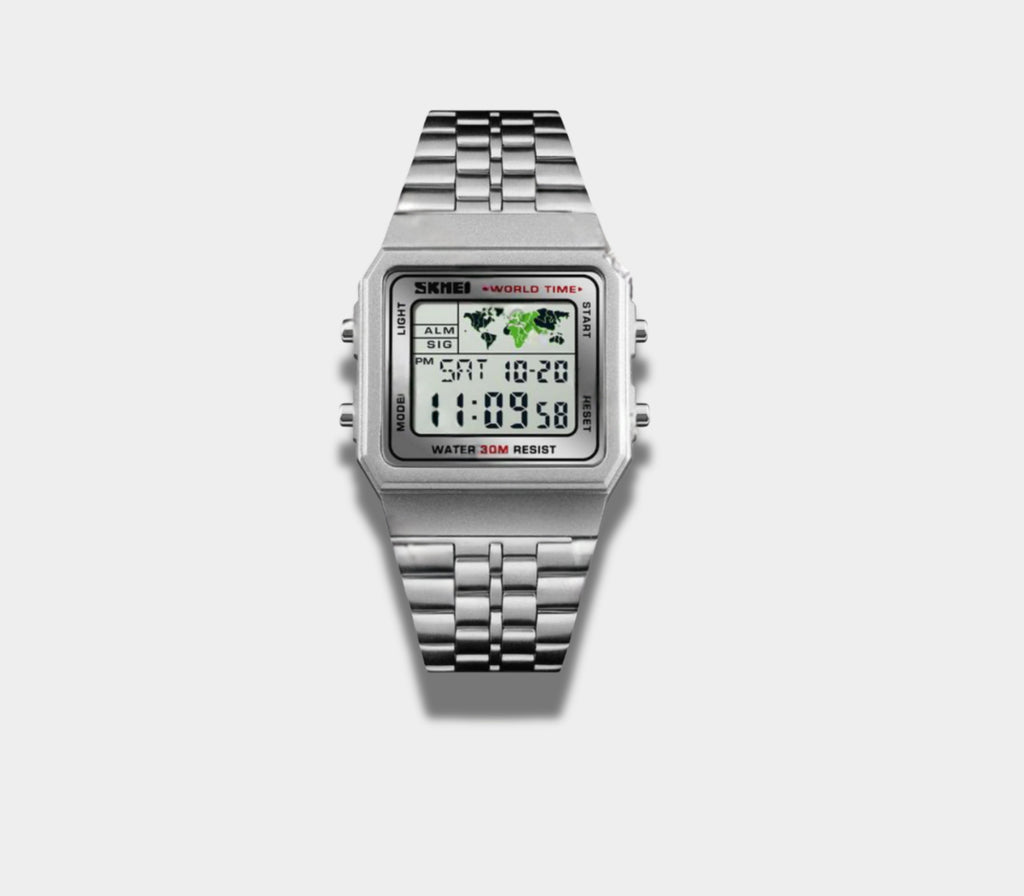 SKMEI Retro Square Dial Watch - Multi-Function Business Chronograph