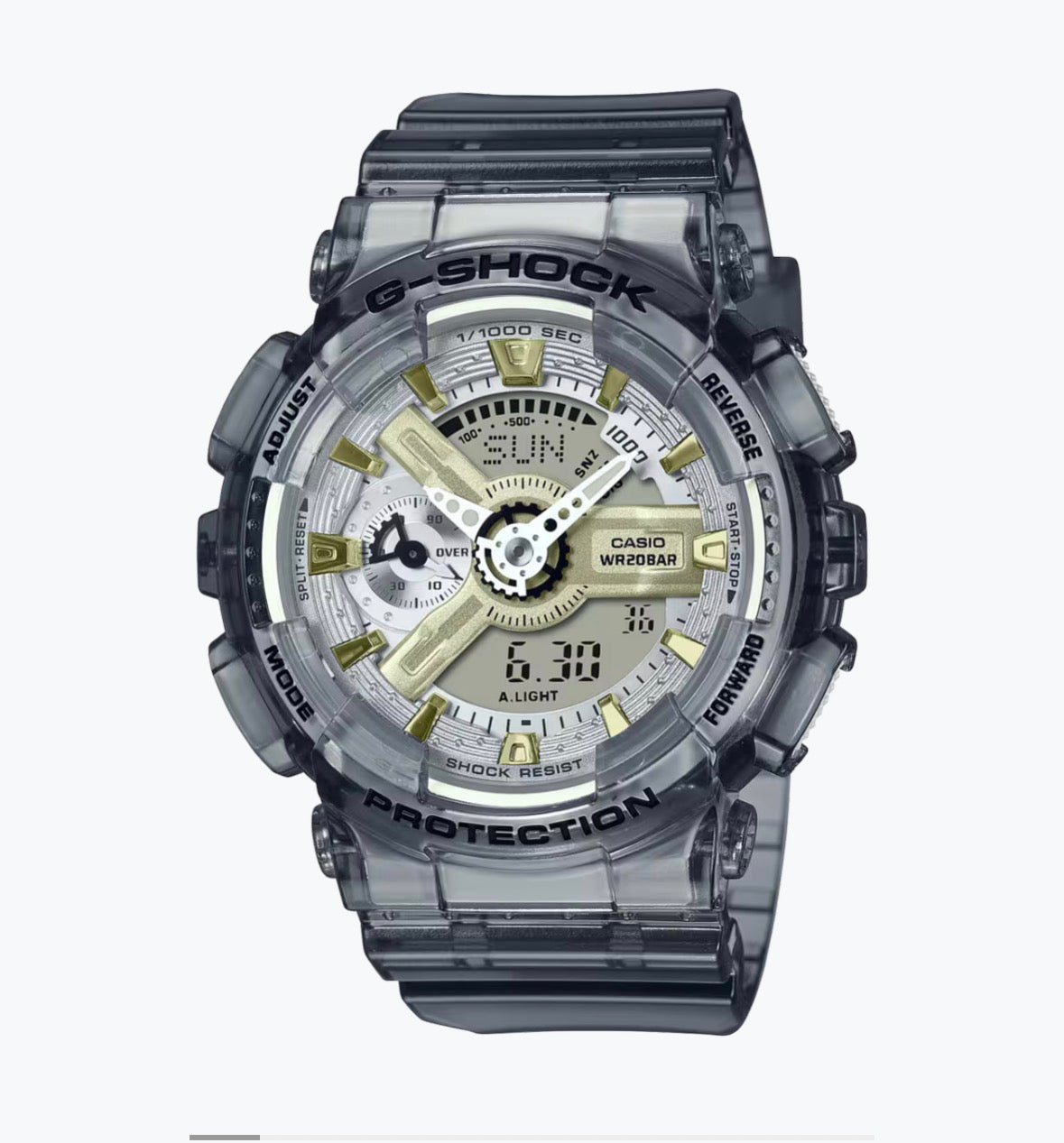 CASIO G-SHOCK Ladies Watch - See-Through Grey Resin Band