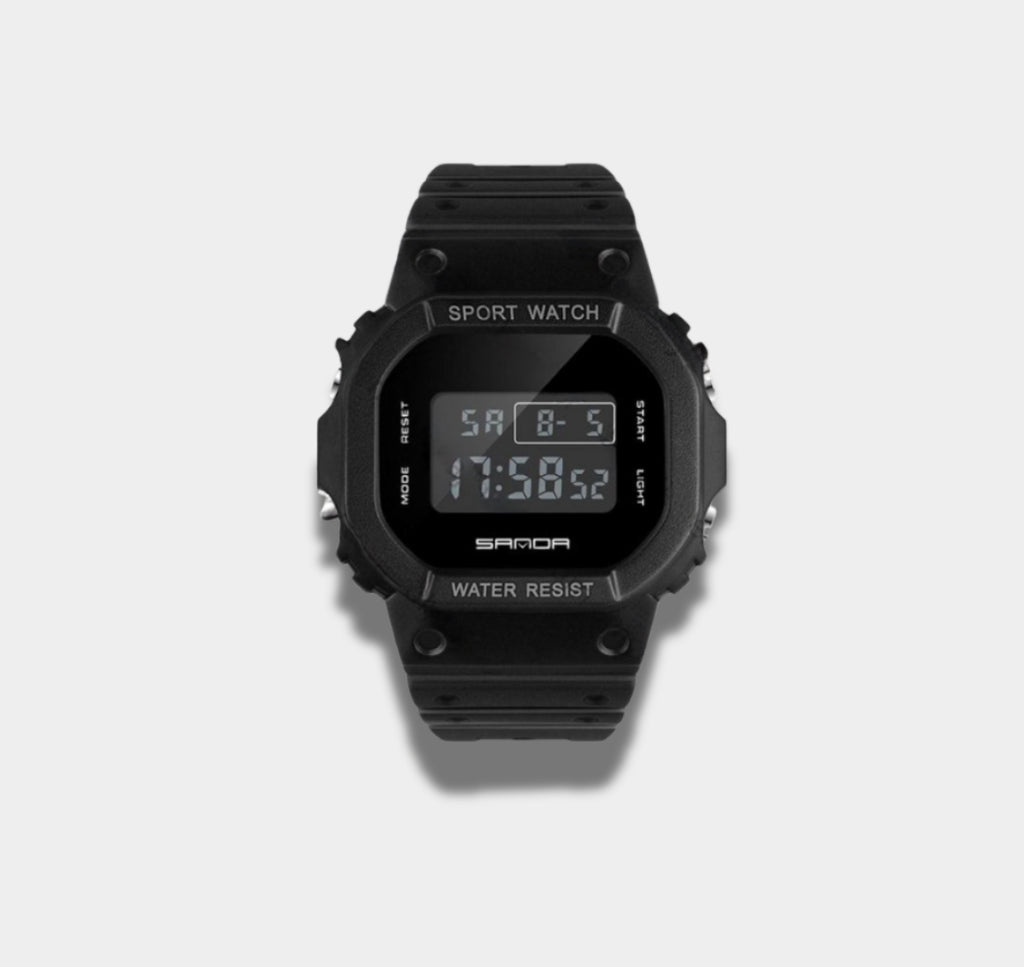 SANDA Square-Dial Watch - Multifunction Ladies Electronic Waterproof