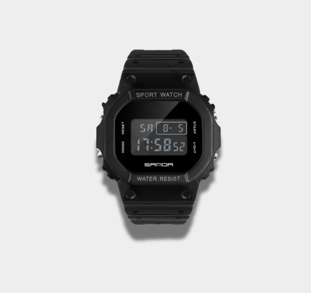 SANDA Square-Dial Watch - Multifunction Ladies Electronic Waterproof