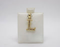 10K Gold Letter L Pendant - Cubic Zirconia Initial Charm