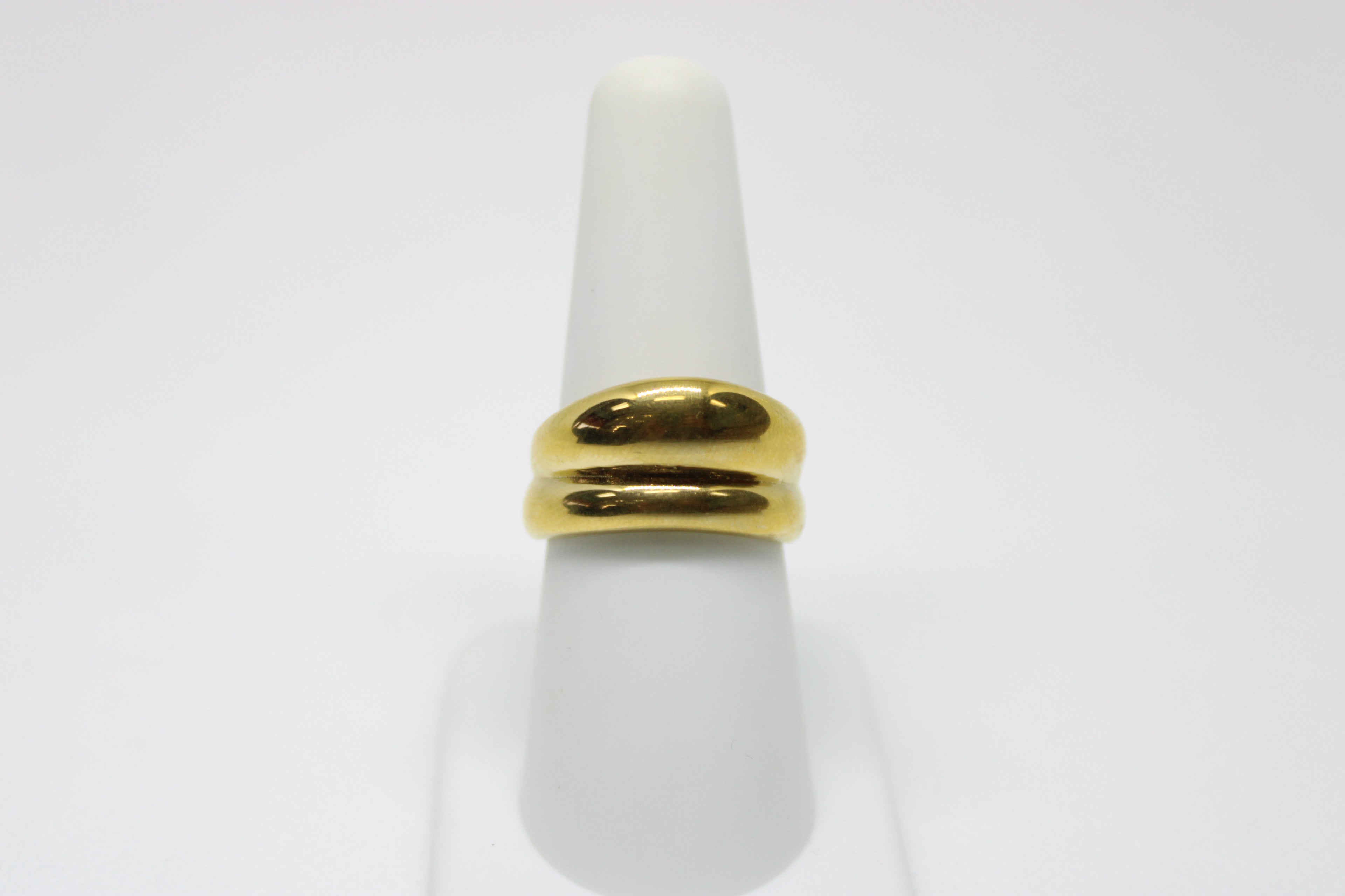 Gold-Plated Double Band Ring - Layered Stacked Design