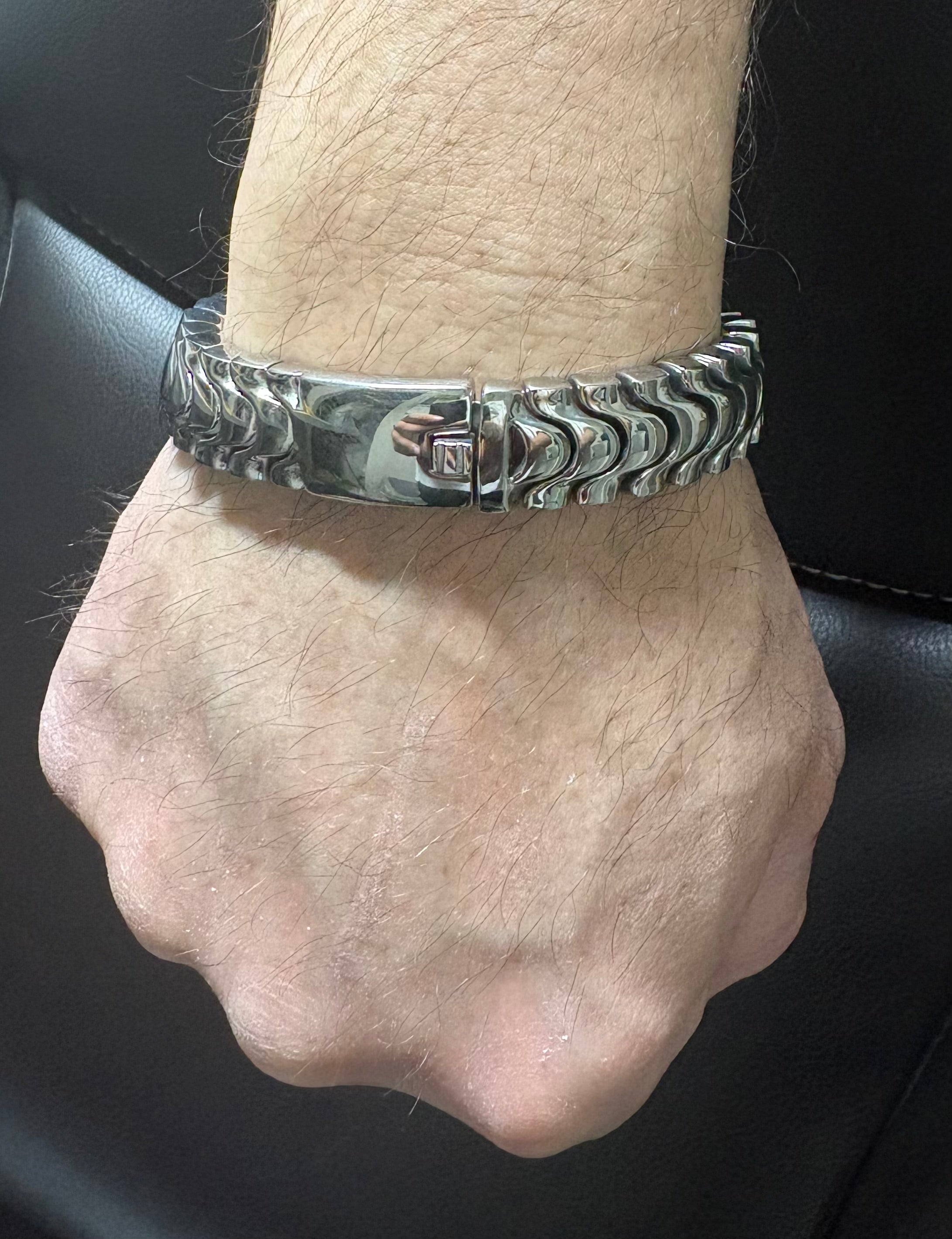 Rhodium-Plated Stainless Steel Bracelet – Distinctive Design