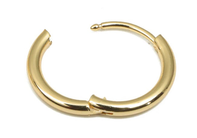 Brass Circle Hoop Stainless Steel Earrings - Mixed Metal Design