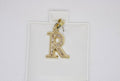 10K Gold Letter R Pendant - Cubic Zirconia Initial Charm