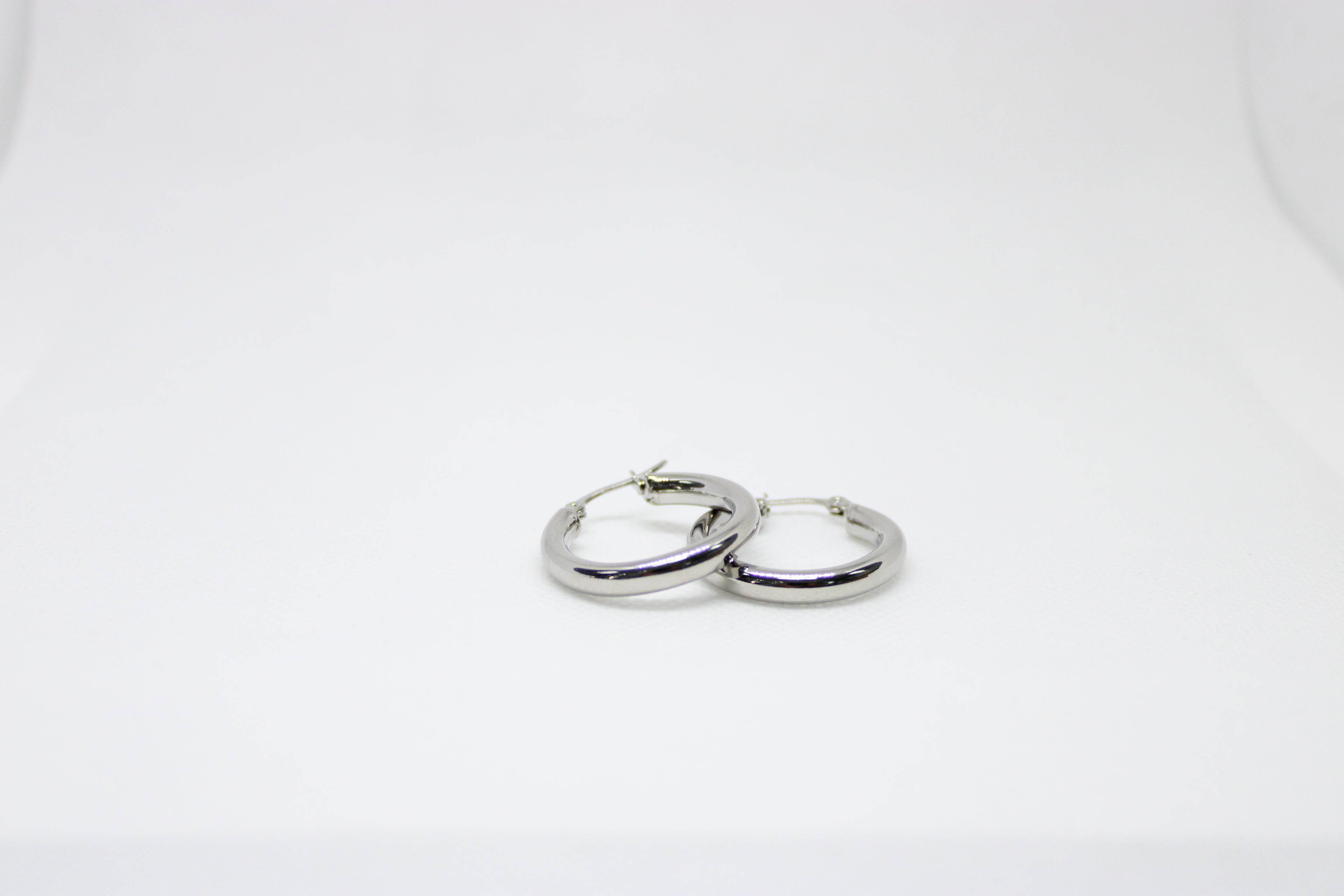 Stainless Steel Silver Hoop Earrings - Classic Timeless Design