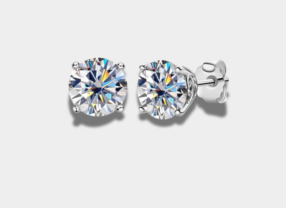 2-Carat Moissanite Earrings - 925 Sterling Silver Diamond Alternative