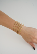 set of stainless steel gold bangles