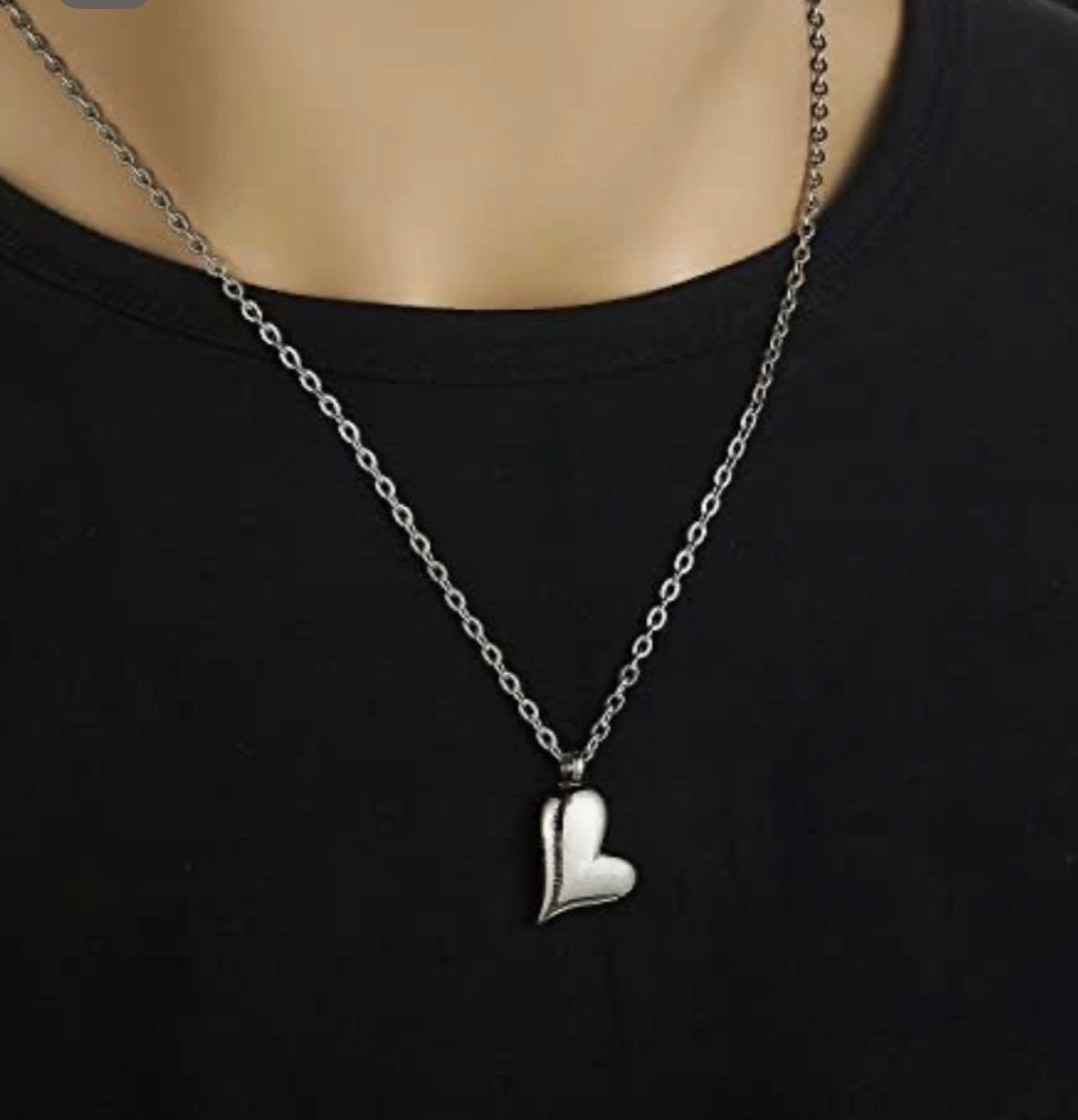 Stainless Steel Heart Pendant Necklace & Stud Earrings Set