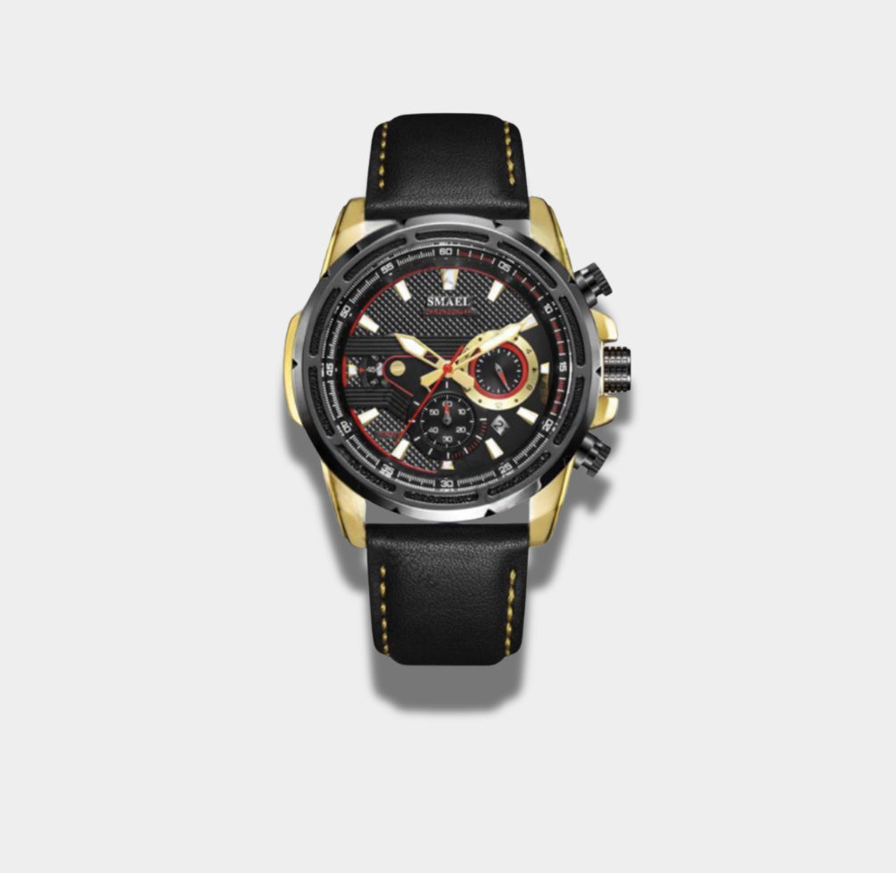 SMAEL 30M Waterproof Watch - Luminous Calendar Leather Quartz Men's