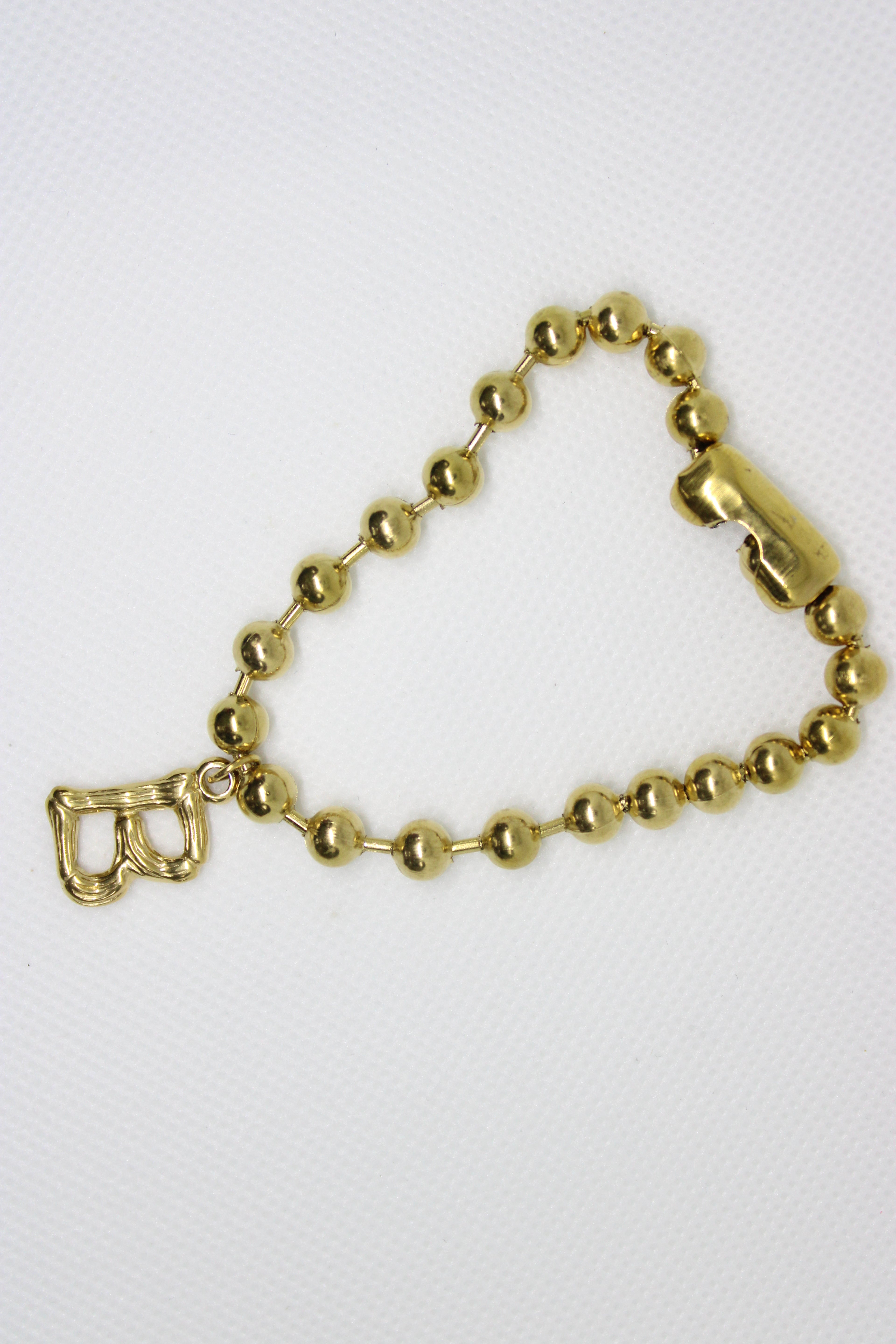 Stainless Steel Gold Ball Bracelet with Letters - Personalized