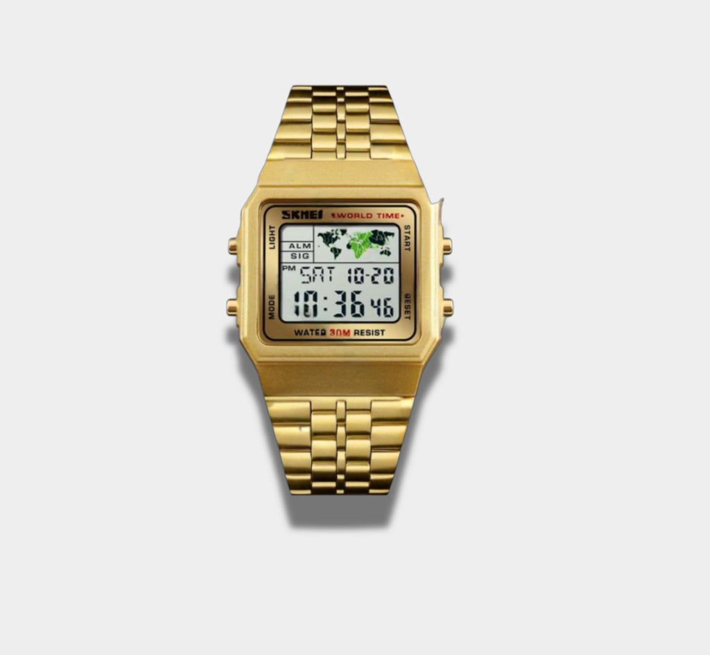 SKMEI Retro Square Dial Watch - Multi-Function Business Chronograph