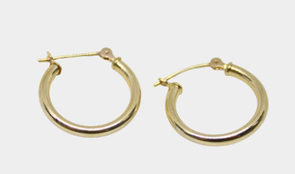 10K Gold Hoop Earrings - Classic Round Solid Gold