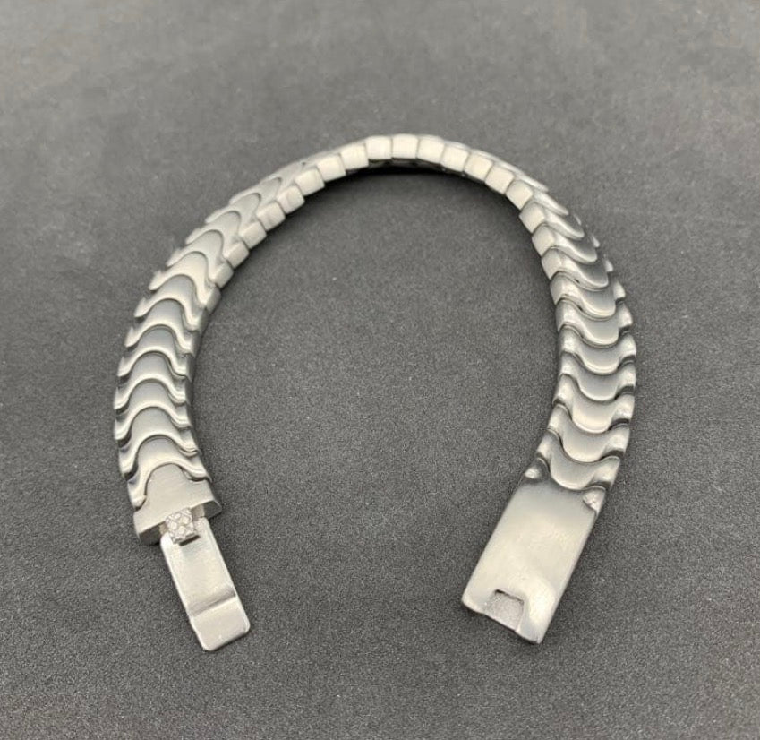 Rhodium-Plated Stainless Steel Bracelet – Distinctive Design