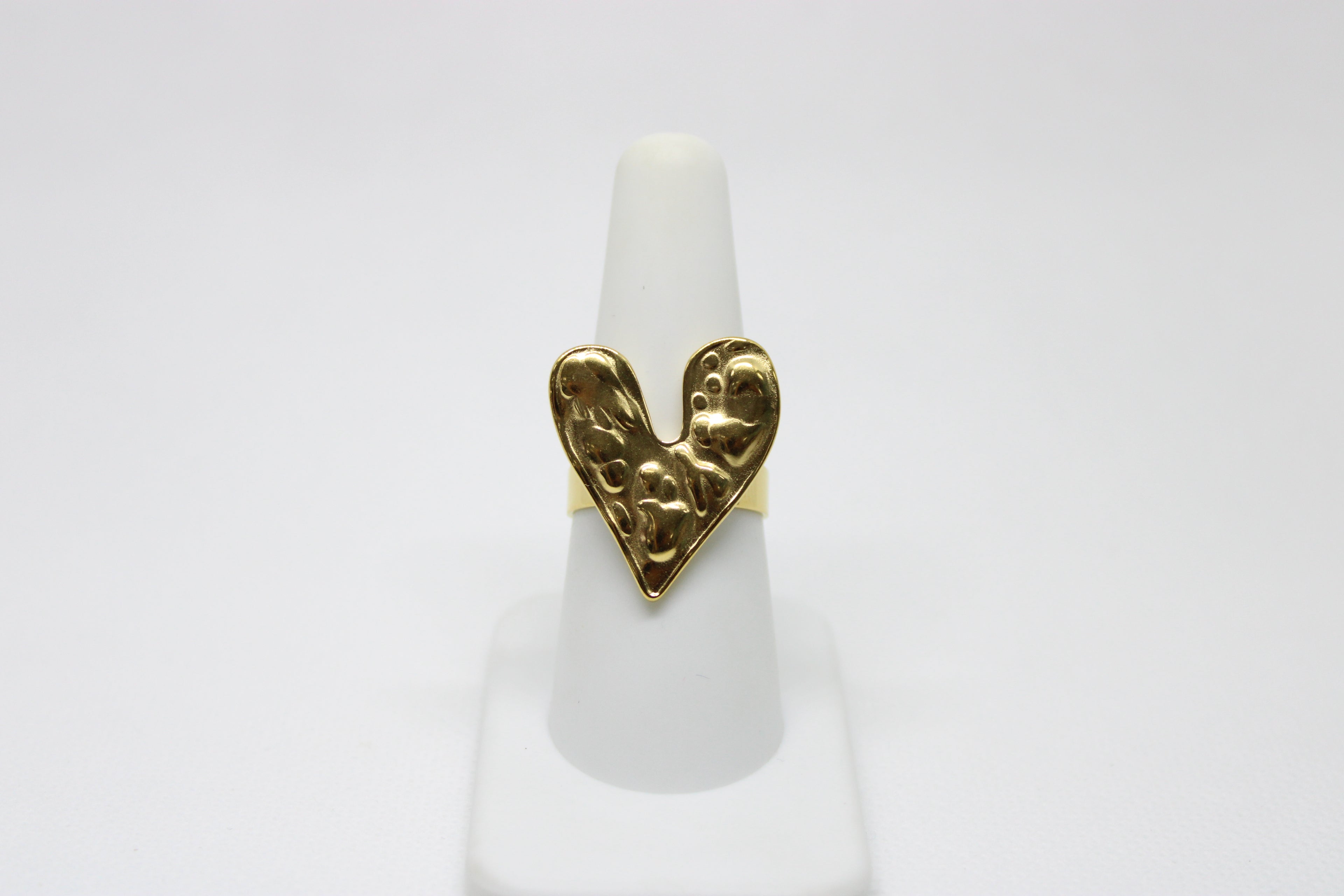 Stainless steal 316L heart adjustable ring