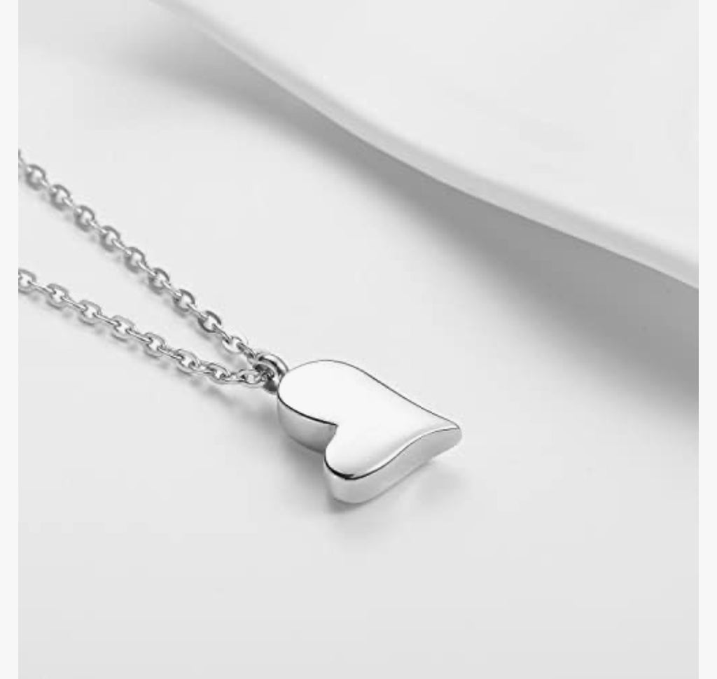 Stainless Steel Heart Pendant Necklace & Stud Earrings Set